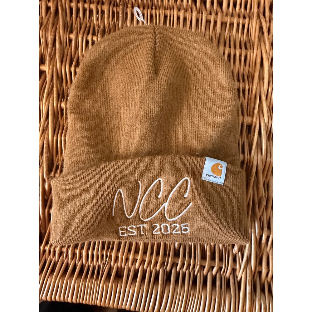 Carhartt Brown Cuffed Beanie Hat NCC EST 2025 Embroidered AH4597-M One Size